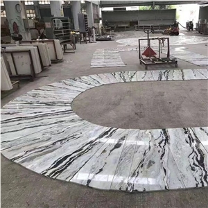 Book Match Natural China Indoor Blue Slab Danube Marble